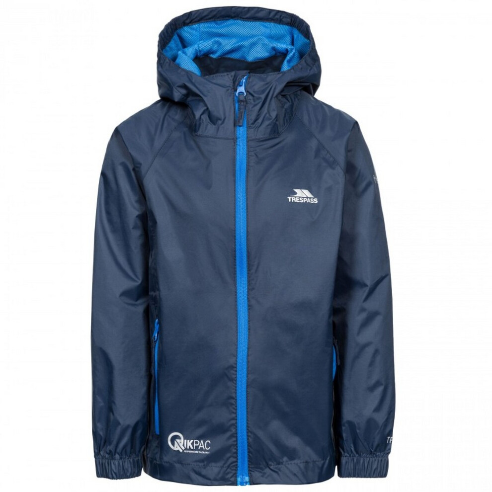 Trespass (7/8 Years, Navy) Childrens/Kids Qikpac Waterproof Packaway Jacket