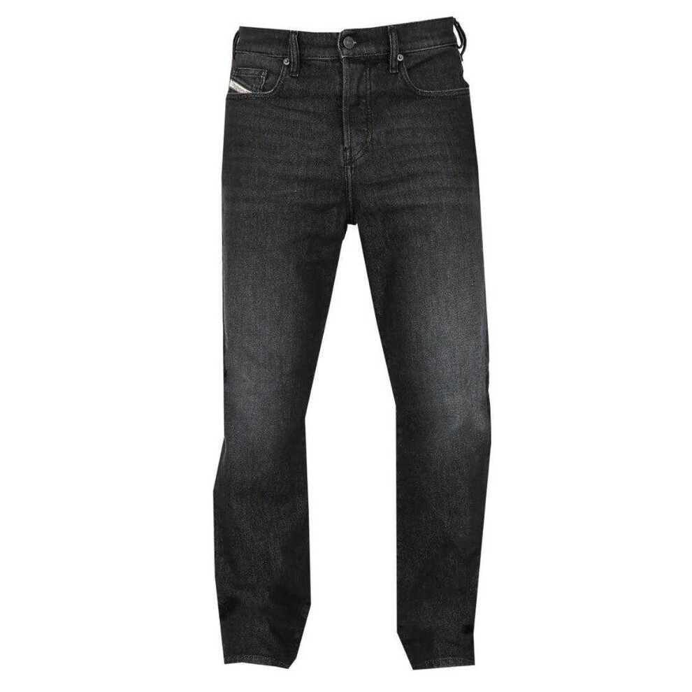 Diesel (31R, Black) Mens D-Viker Washed Denim Jeans