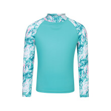 (9-10 Years, Turquoise) Mountain Warehouse Childrens/Kids Marble Effect Long-Sleeved Rash Guard