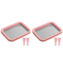 2X Ice Cream Yogurt Machine Stainless Steel Fried Ice Tray Great for Making Ice Cream, Fruit Shakes, Smoothies