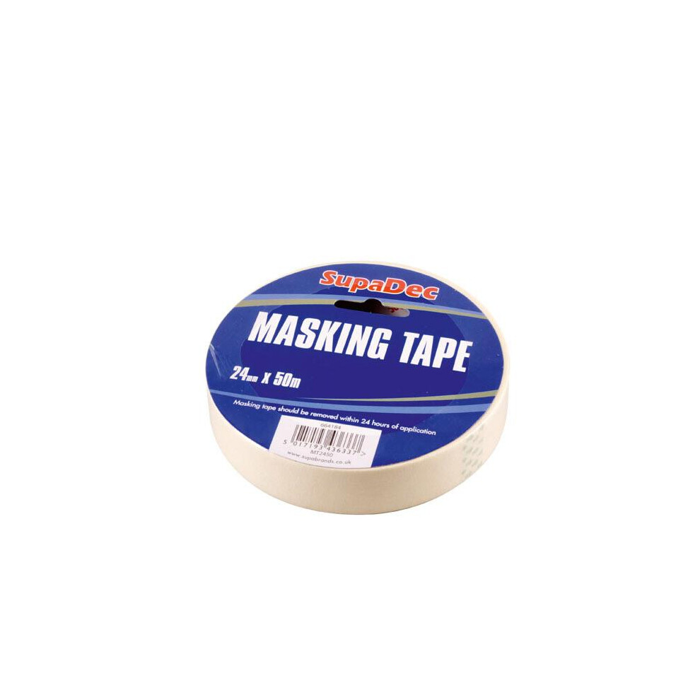 (50M X 24Mm, White) Supadec Masking Tape 5063107636805