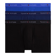 (L, Blue/Purple/Navy) Tommy Hilfiger Mens Signature Swimming Trunks