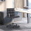 Makeup Vanity Chair, PU Leather Mid Back Office Chair with Adjustable Height, Armrest and Rolling Wheels, Black 4