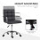 Makeup Vanity Chair, PU Leather Mid Back Office Chair with Adjustable Height, Armrest and Rolling Wheels, Black 6