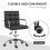 Makeup Vanity Chair, PU Leather Mid Back Office Chair with Adjustable Height, Armrest and Rolling Wheels, Black 7
