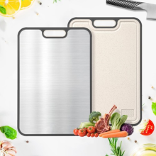 Stainless Steel Double Sided Cutting Board Chopping Board for Meat & Vegetables