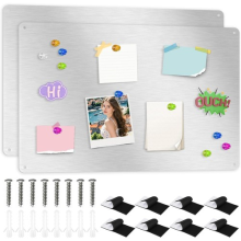 Stainless Steel Magnetic Notice Memo Board Magnet Bulletin Board for Bedroom
