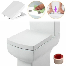 Luxury Square Toilet Seat Heavy Duty White Soft Close Top Quick Release Hinges