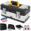 Heavy Duty PP+Stainless Steel Tool Box Chest Storage Case + Removable Tray Gift 2