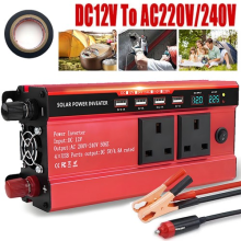 6000W Caravan Van Converter Power Inverter DC 12VTo AC 240V LCD UK Socket 4USB