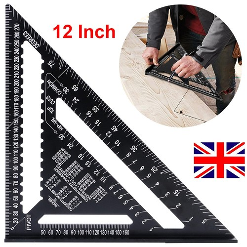 30CM 12" ROOFING SPEED SQUARE ALUMINIUM RAFTER ANGLE MEASURE TRIANGLE GUIDE TOOL 1