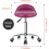 Red PU Leather Rolling Gaming Chair Stool With Backrest 2