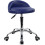 Blue PU Leather Rolling Gaming Chair Stool With Backrest 3