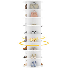 181cm Tier Rotating Shoe Rack Tower, Spinning Shoe Storage, White | Space Saving Deisgn,adjustable design,360 Spinning