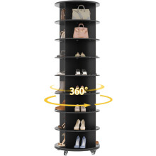 8 Tier Rotating Shoe Rack Tower, 360 Spinning Shoe Storage, Black | Space Saving Deisgn,adjustable design,360 Spinning