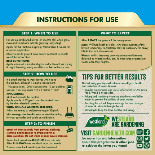 Westland Aftercut All in One Complete 100m² Lawn Feed Weed & Moss Killer 1