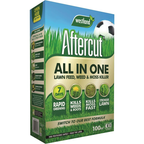 Westland Aftercut All in One Complete 100m² Lawn Feed Weed & Moss Killer