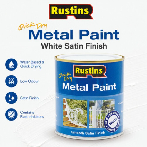 Rustins Rustins MPWH250 250ml Quick Dry Metal Paint - White 2