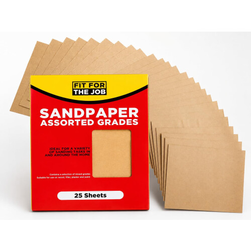 Fit For The Job 25 Large A4 Size Sheets Sandpaper