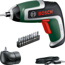 Bosch Home and Garden IXO Cordless Screwdriver (7th Generation, 3.6V, 2.0Ah, 5.5Nm, with Micro USB Cable, Includes Angle Attachment, Screws up to 190