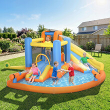 AIYAPLAY 5 in 1 Inflatable Bouncy Castle for Children with Dual Slides