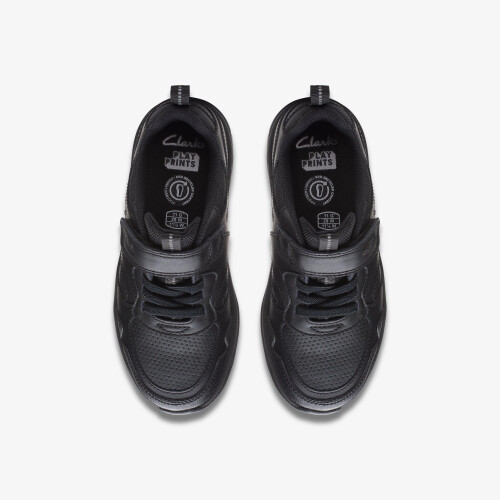Clarks (Standard, 7.5 (Children's)) ClowderSprintK Black Leather 1