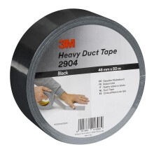 3M Heavy Duty Duct Tape 2904, Black, 48 mm x 50 m, 1 Roll