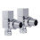 VANCOCO 2 Pack 1/2" x15mm Chrome Square Angled Radiator Valves 1