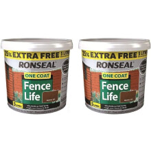 Ronseal 5L One Coat Fence Life Fence Paint Bundle Deal 2 x 5L tubs = 10L - Medium Oak