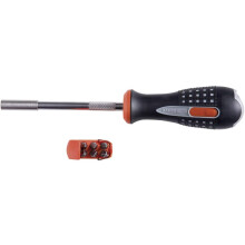 Bahco 808050 1/4" Ratcheting Bit Holder Screwdriver with 6 Bits