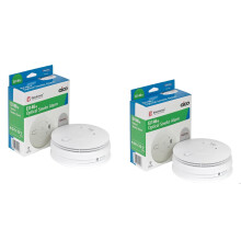 Aico EI146e Set of 2 Mains Hard Wired Smoke Alarms with 9V Battery Back Up , White