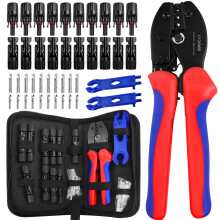 SBGGRL Solar Panel Connectors with Crimping Tool Kit,10 Pairs Ip67 Waterproof Male Female Power Connector Fittings with Crimper for 2.5/4/6 mm²(10-14
