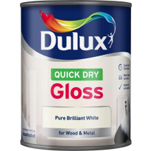 Dulux Quick Dry Gloss Paint For Wood And Metal - Pure Brilliant White 750 ml