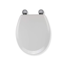 Croydex White Wooden Toilet Seat with Flexi-Fix Adjustable Hinges (Como)