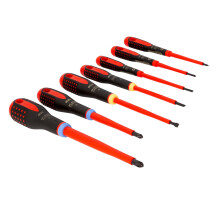 Bahco BE‑9888S ERGO VDE Insulated Screwdriver Set, 7 Piece Electrical Tool Kit with ERGOnomic Handles for Controlled Grip and Reduced Hand Strain in