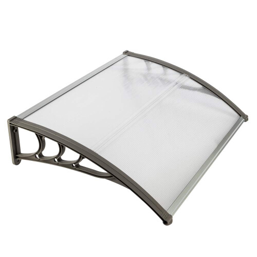 Outopee Door Canopy Awning, 100 x 80 cm, Grey