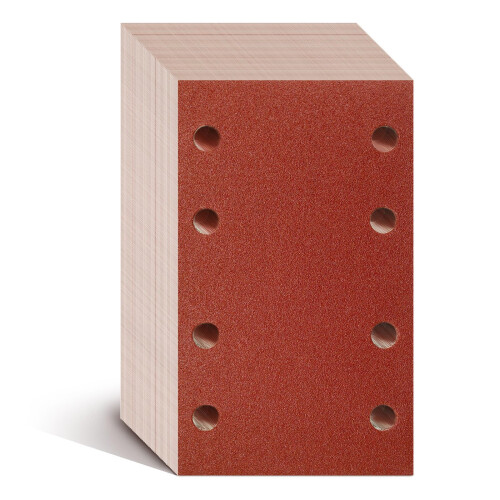 Aucenix Sanding Sheets for Electric Sander: 48Pcs Hook and Loop Sandpaper - Rectangular Sander Pads with 8 Holes Assorted (40/60/80/120/180/240/400/6