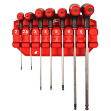Milwaukee 4932498677 7 Pieces Hex Key Wrenches with Comfort Grip Set with Rack