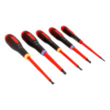Bahco BE-9882S Ergo 5 Piece VDE 1000V Insulated Screwdriver Set Slotted & Pozi