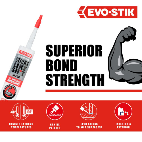 EVO-STIK Sticks Like Sh*t Adhesive Clear - 290ml 2