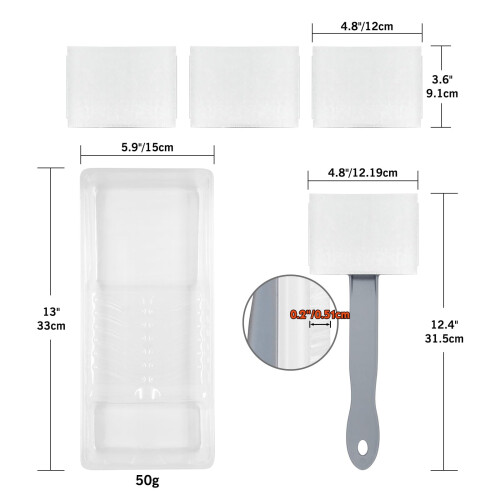 ROLLINGDOG 4 Inch Paint Pad Set - 5PC Long Handle Reach Behind Radiators 1