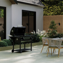 Charles Bentley Deluxe Charcoal BBQ Grill with Chrome Steel Warming Rack great for Summer BBQ's Outdoors H128 x L164 x D60cm