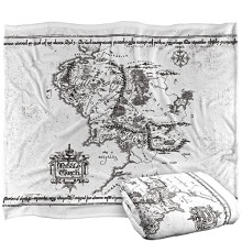 LORD OF THE RINGS The Blanket, 152 x 127 cm White Middle Earth Map Silky Touch Super Soft Throw Blanket