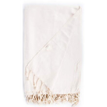 Bersuse 100% Cotton - Milas XXL Throw Blanket Turkish Towel - White