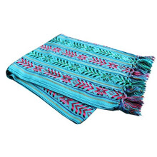 Del Mex Mexican Rebozo Blanket, Shawl, and Doula (Regular (6 ft x 2.5 ft), Turquoise)