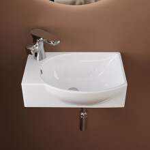 DeerValley Wall Mounted Cloakroom Basin with Overflow 40x28x14.5cm