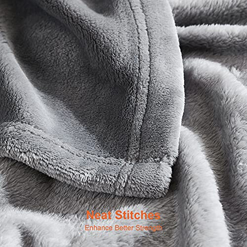 EHEYCIGA Double Fleece Throw Blanket for Sofa 150x200cm, Grey 1