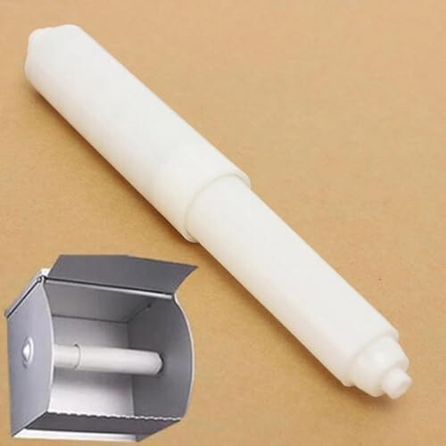 White Plastic Toilet Paper Rollers, Roll Holder, Toilet Paper Holder Roller,Replacement Bathroom Spindle Spring Loaded Roller Replacement 1