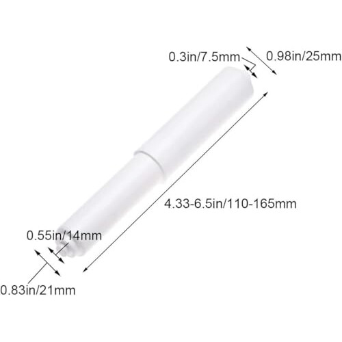 White Plastic Toilet Paper Rollers, Roll Holder, Toilet Paper Holder Roller,Replacement Bathroom Spindle Spring Loaded Roller Replacement 2