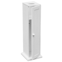 Premier Housewares 1600950 Toilet Roll Holders / Storage White Wood / Stand For 5 Rolls 20 x 20 x 65